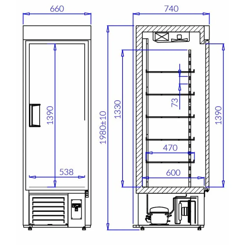 Upright freezer IGLOO EW100.P/M