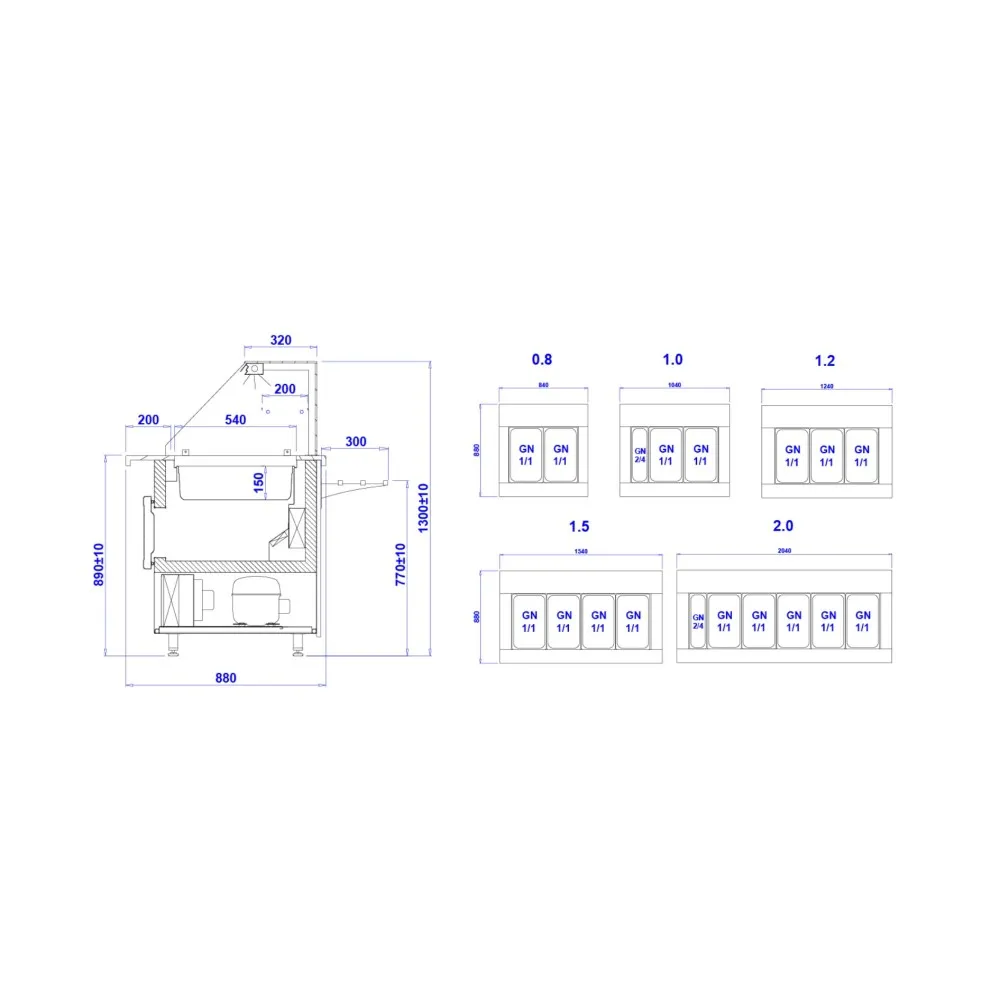 Saladette counter IGLOO GLP100