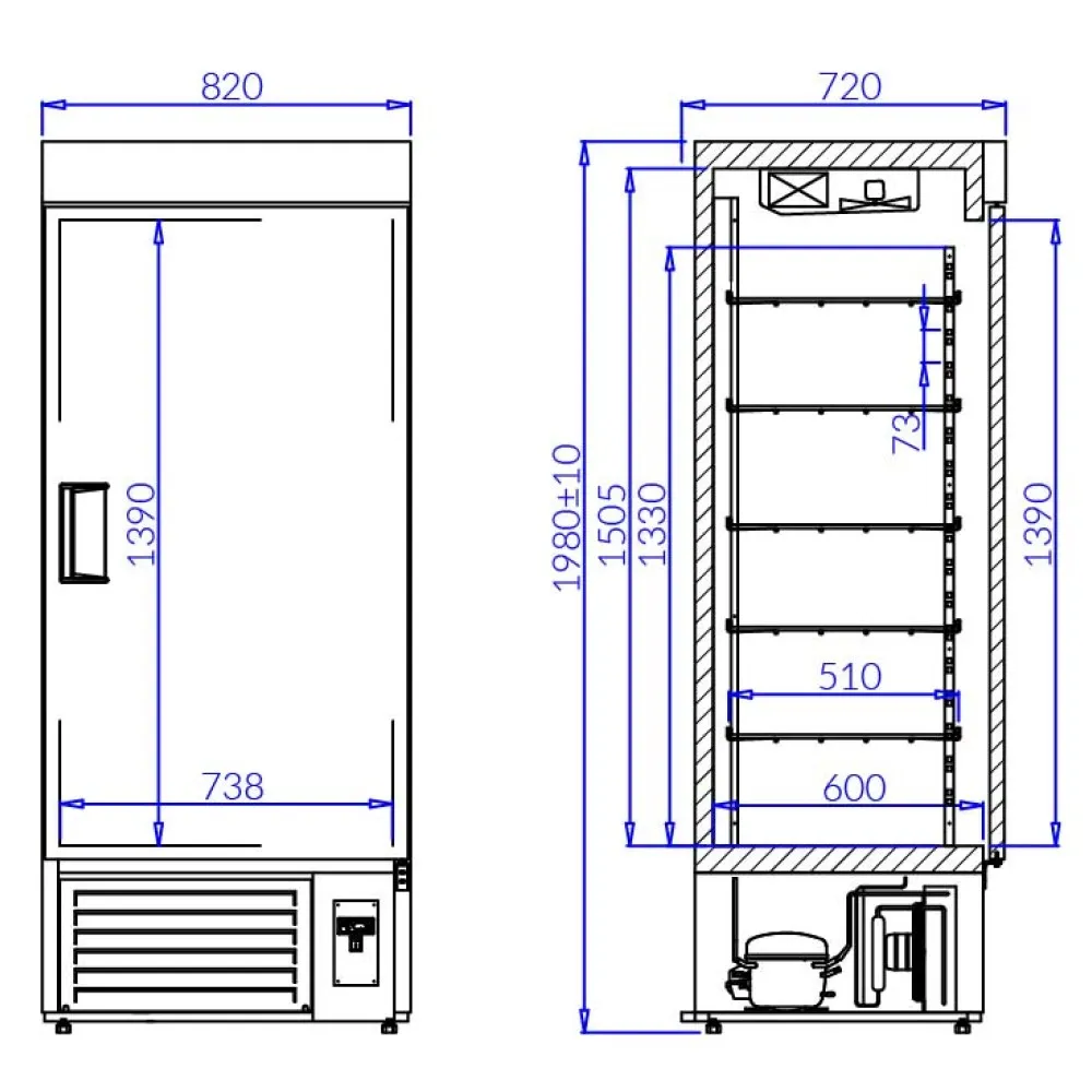 Upright freezer IGLOO JO100.P/M