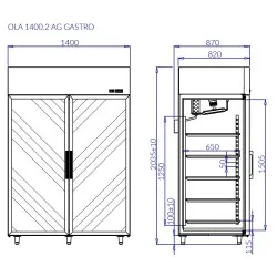 Refrigerated Display Cabinet IGLOO OL100.2/AG/GASTRO