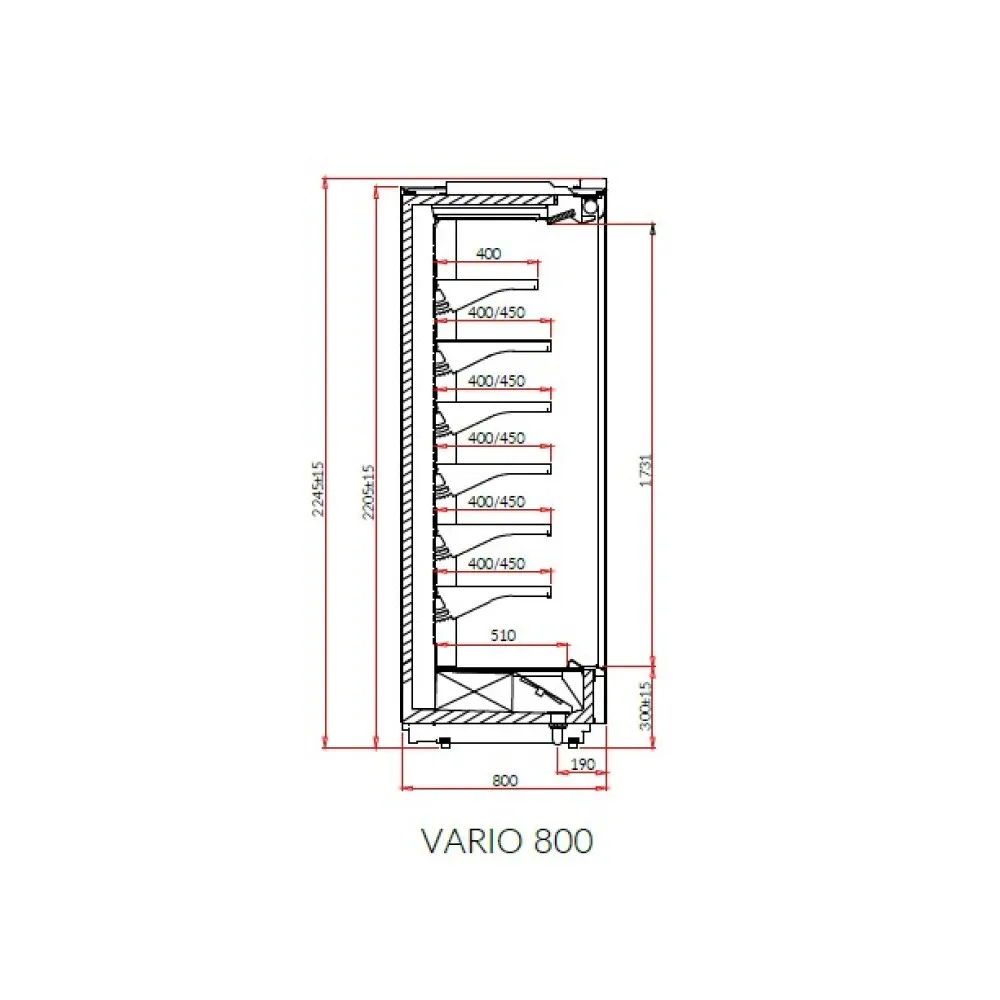 Display case IGLOO VR130.800H
