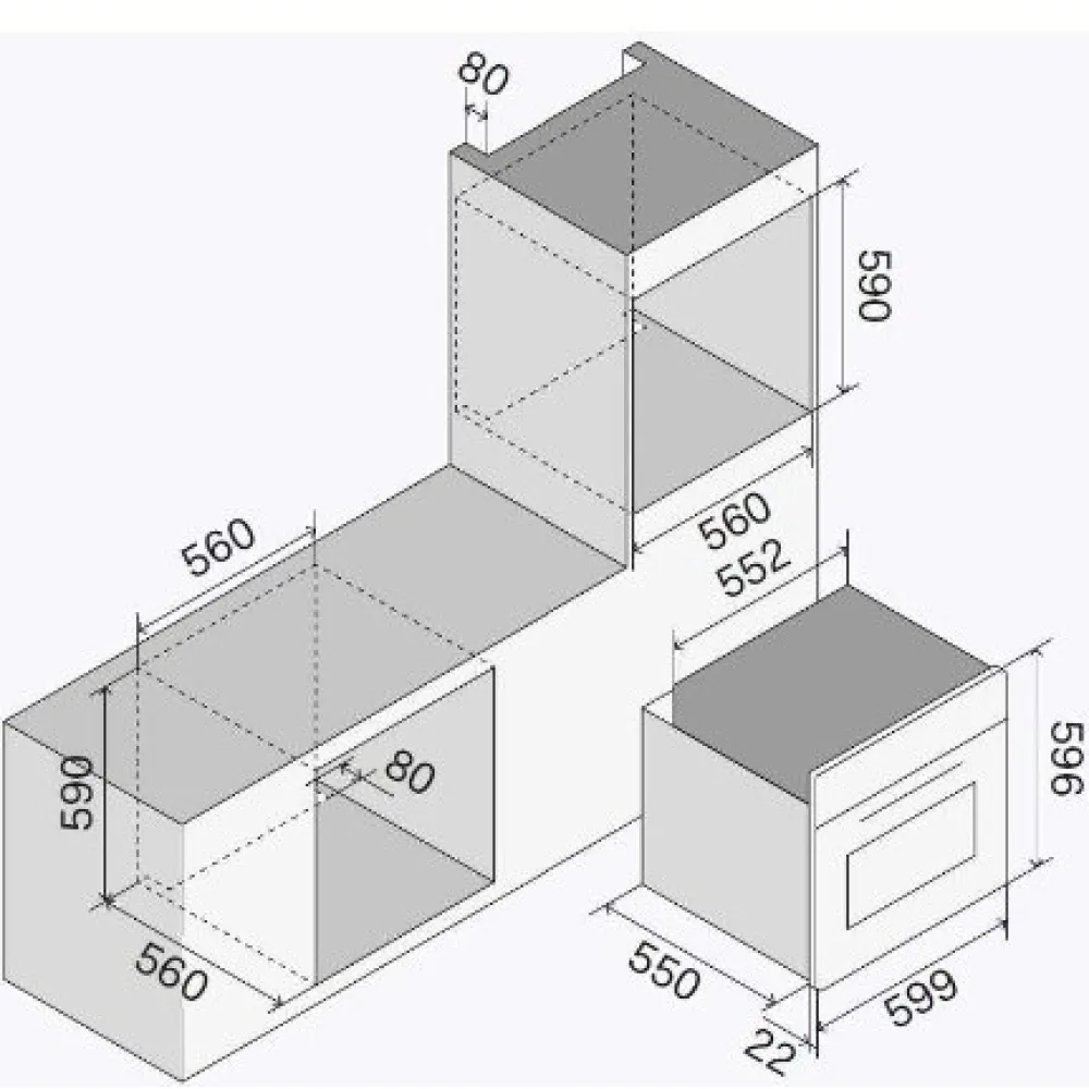 Built-in oven ILVE OV601GT3