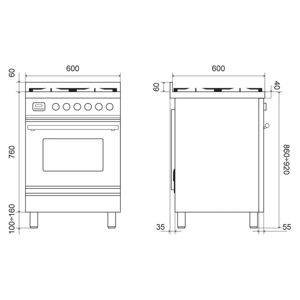 Cooking stove ILVE P06WE3