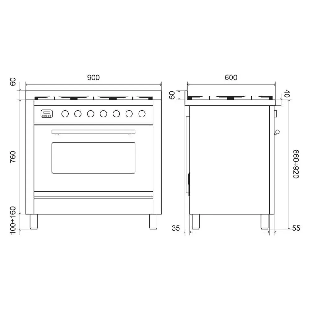 Cooking stove ILVE PI096WE3