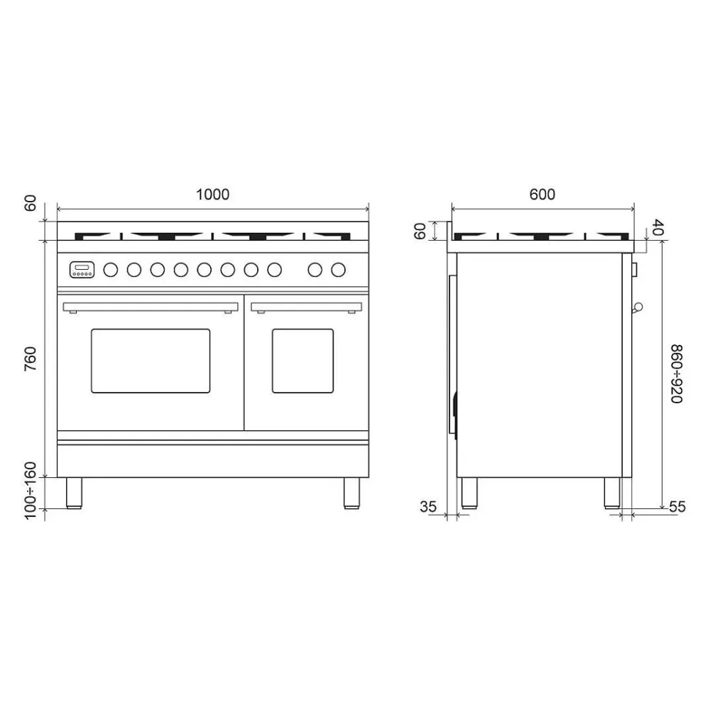 Cooking stove ILVE PDI106WE3