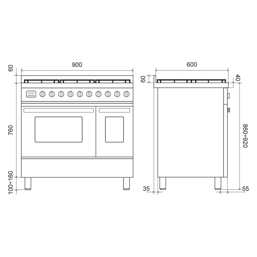 Cooking stove ILVE LD09CWM3