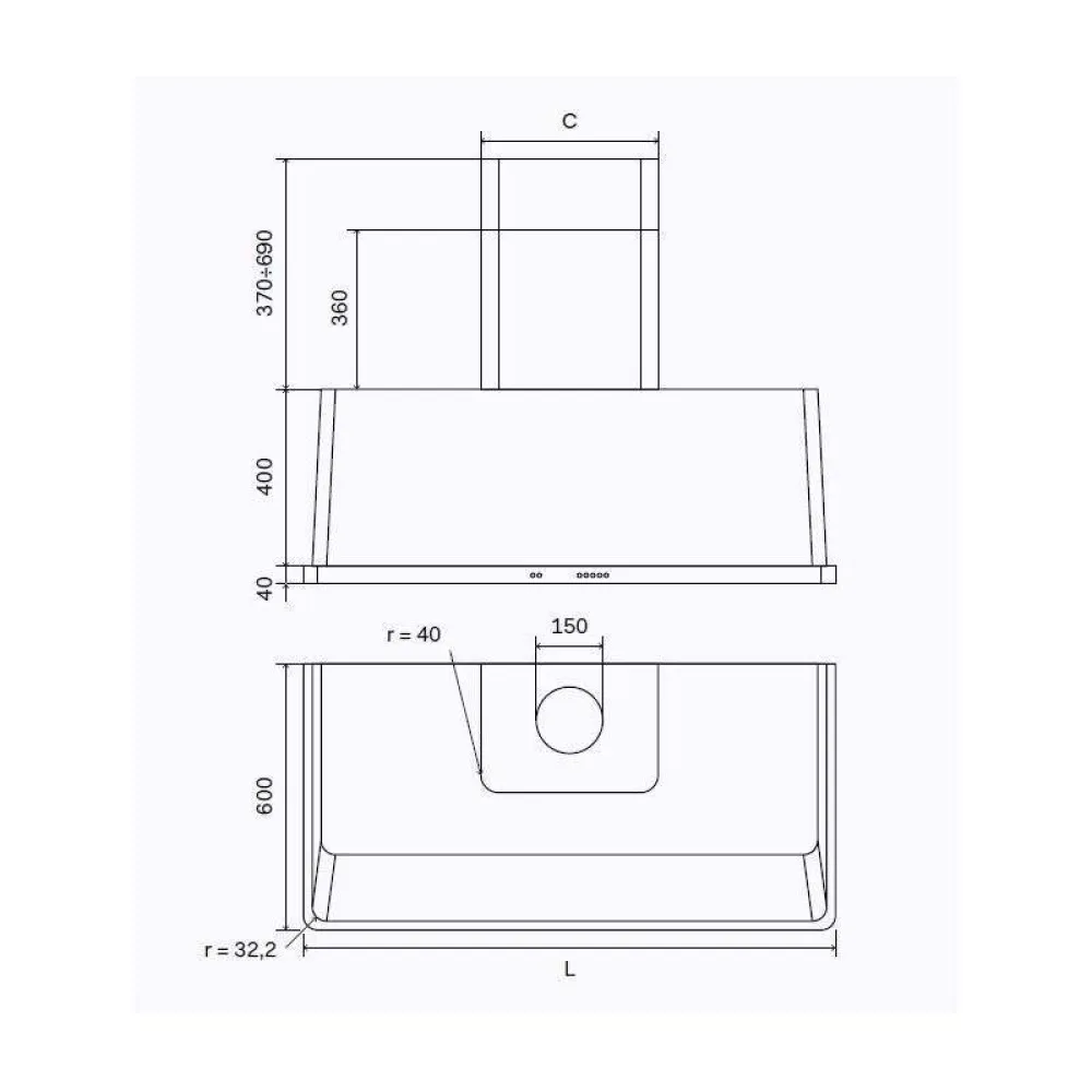 Cooker hood ILVE AM100