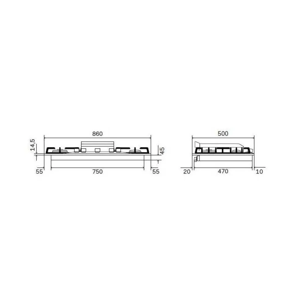 Gas hob ILVE HCB90FCN