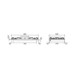 Gas hob ILVE HCB90FCN