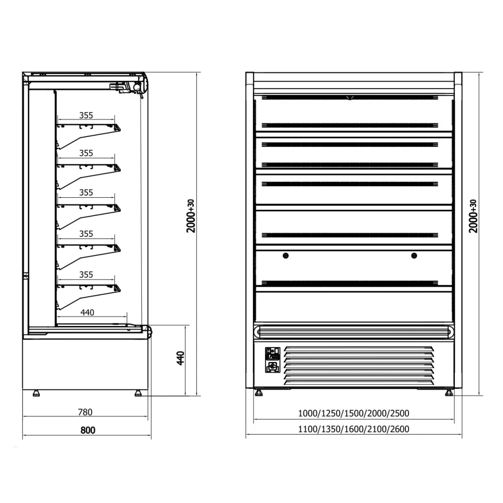 Display case JUKA R-1 RG 110/80