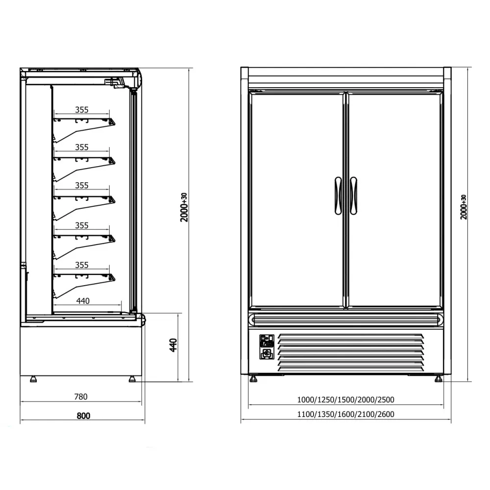 Display case JUKA R-1 RG 110/80