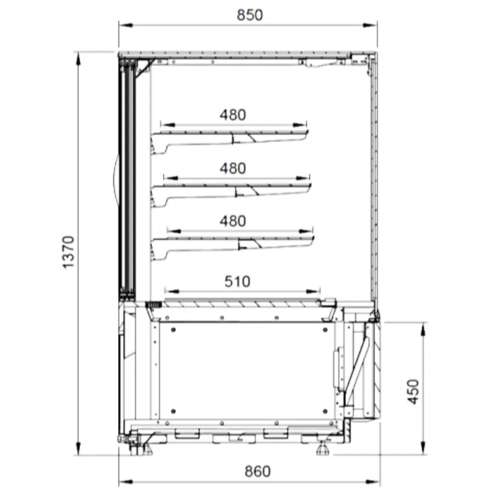 Pastry display cabinet without temperature control JUKA C-1-RF-60/NE