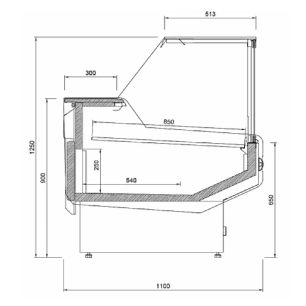 Meat display cabinet JUKA L1-MD-G-SP-125-110