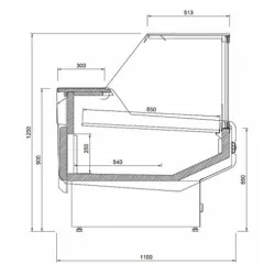 Meat display cabinet JUKA L1-MD-G-SP-100-110