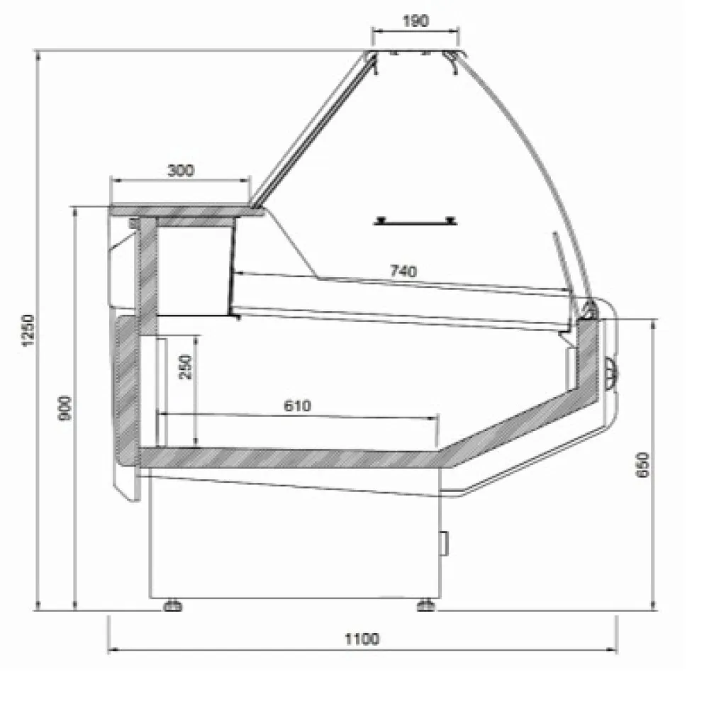 Meat display cabinet JUKA L1-MD-G-150-110