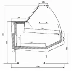 Meat display cabinet JUKA L1-MD-G-100-110