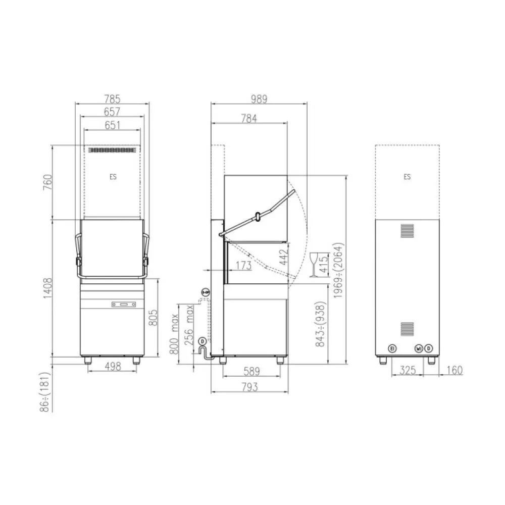 Hood-Type Dishwasher KASTEL HK60EES