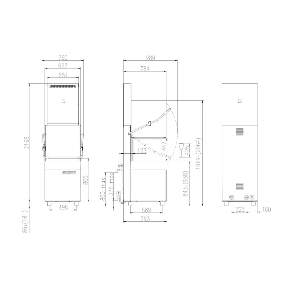 Hood-Type Dishwasher KASTEL HK850EES