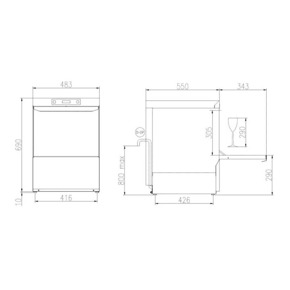 Professional dishwasher KASTEL SK40EPRSSD