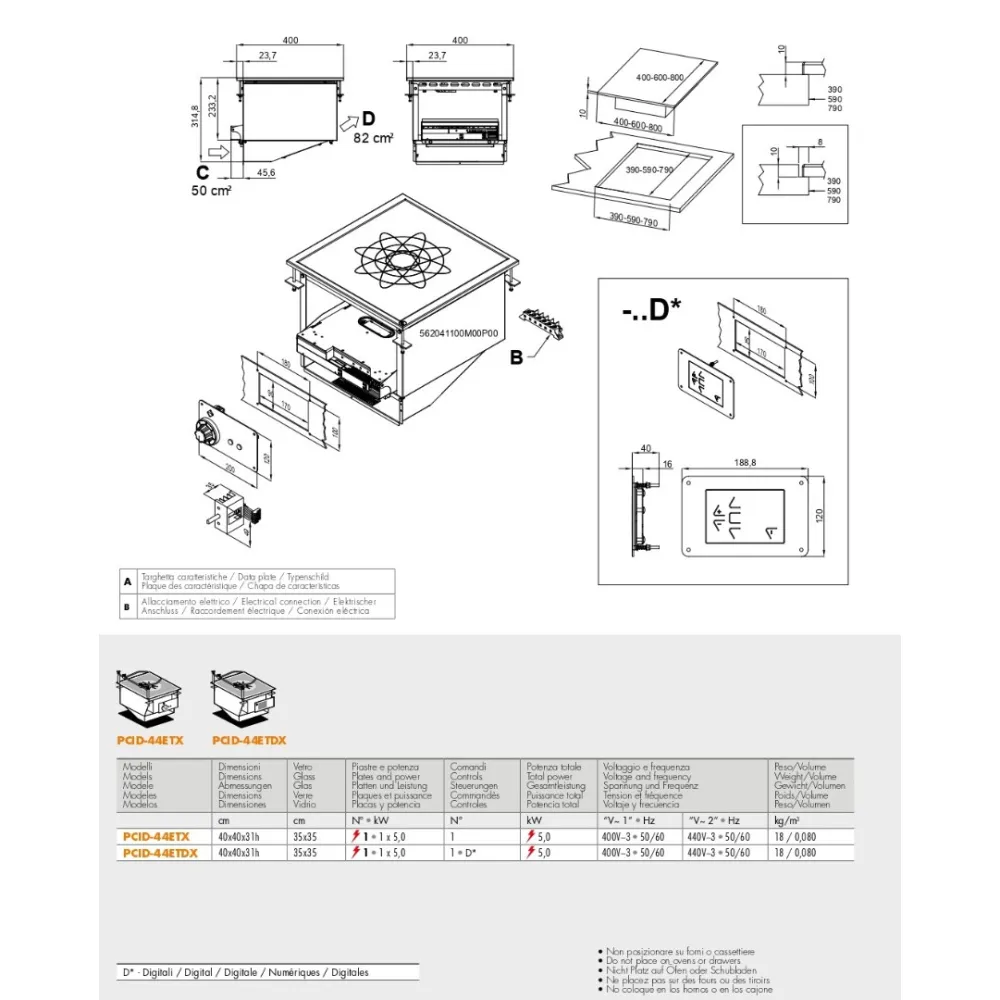 Drop-in induction hob for ships LOTUS 24030438X