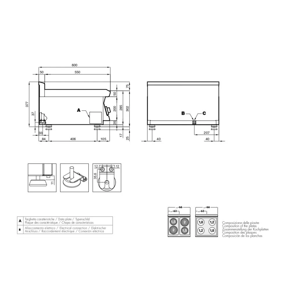 Electric cooktop for ships LOTUS 16030330X