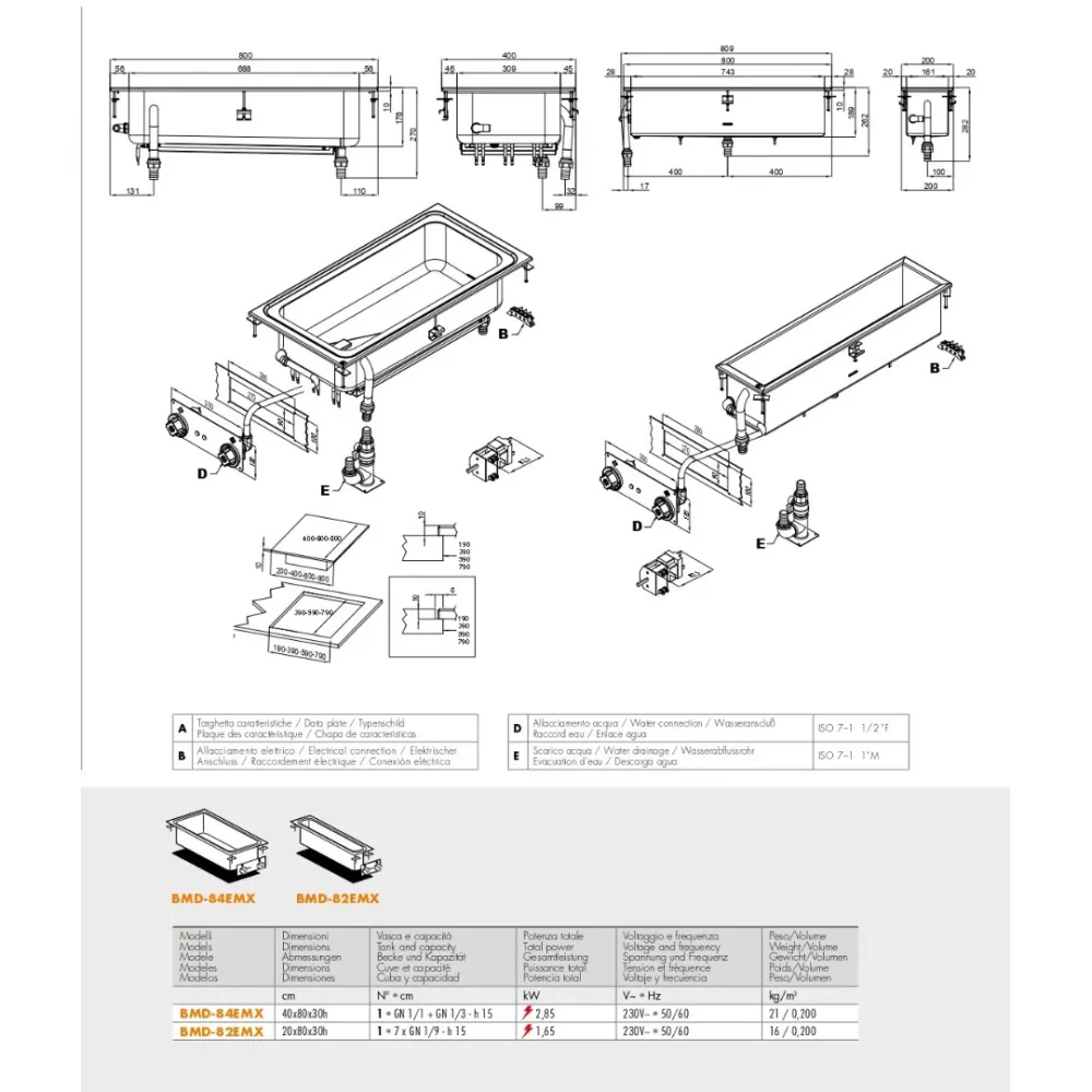 Drop-in frying equipment for ships LOTUS 26040410X