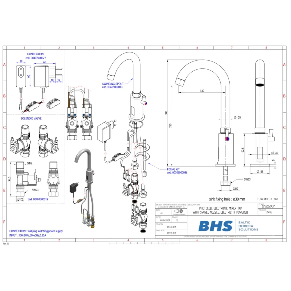 Electronic water mixer MONOLITH ZEUS005/C