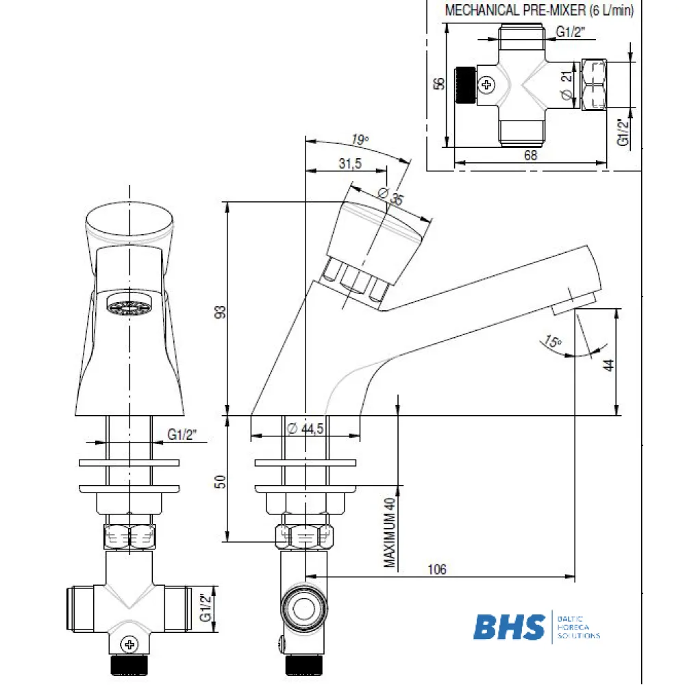 Automatic water mixer MONOLITH ARES001B/pm