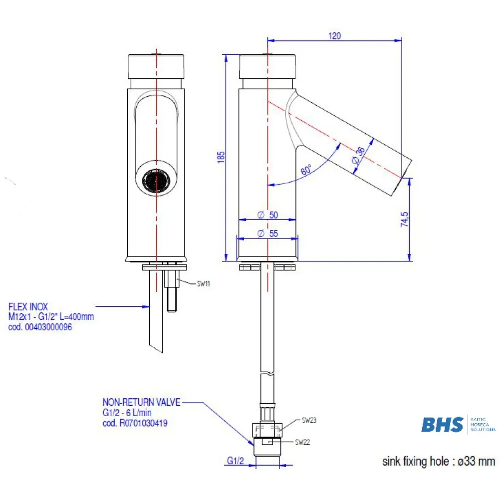 Automatic water mixer MONOLITH ARES001p