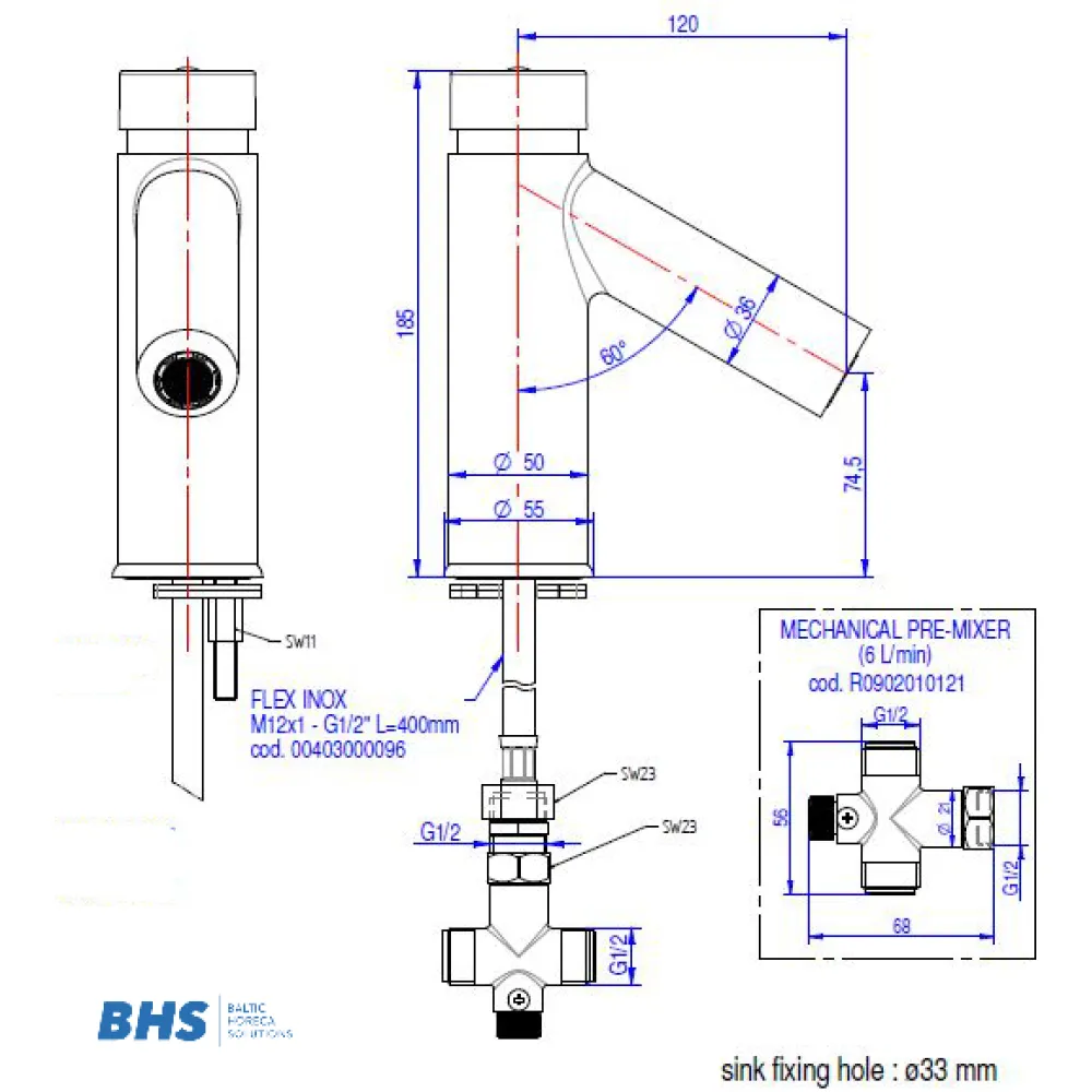 Automatic water mixer MONOLITH ARES001p/pm