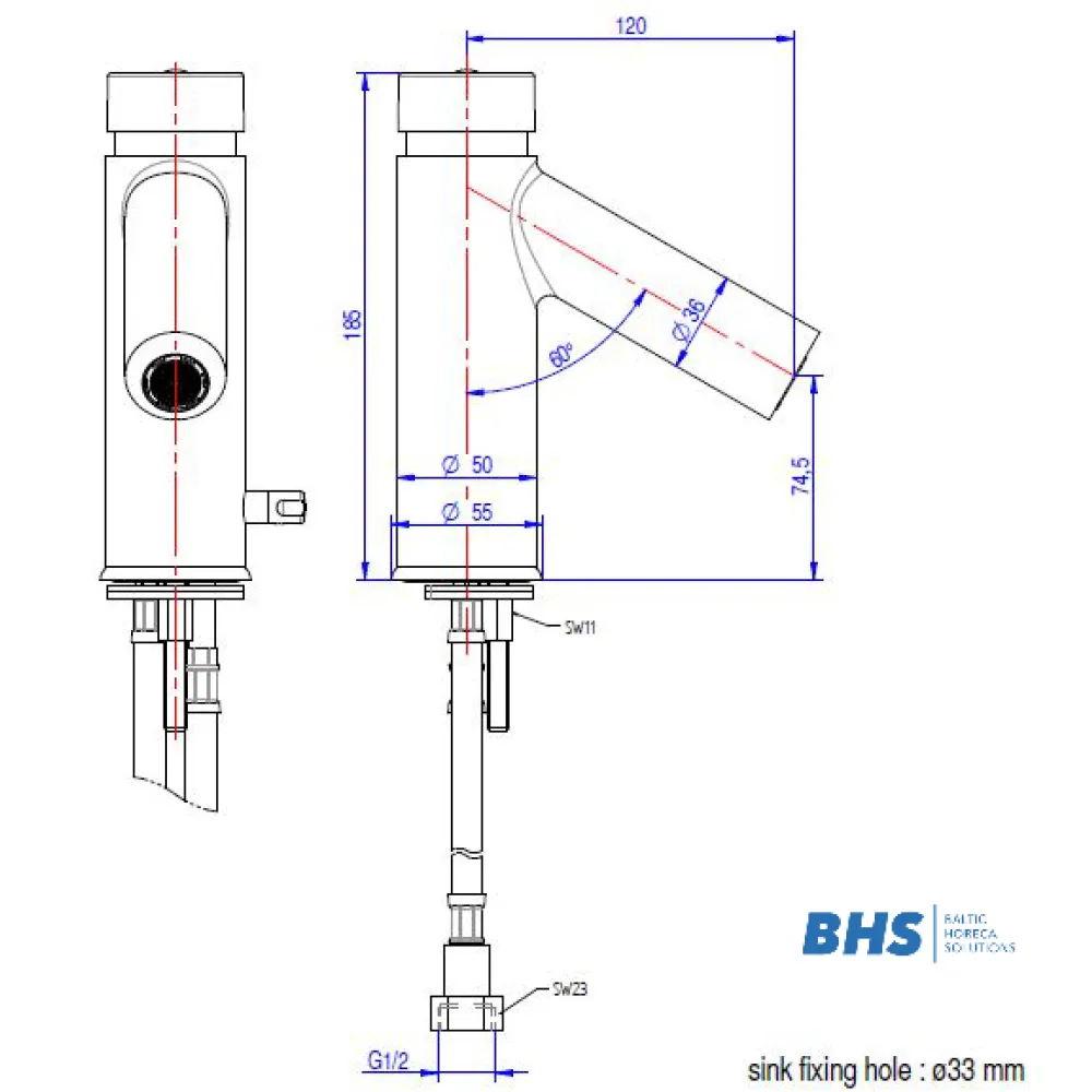 Automatic water mixer MONOLITH ARES002p