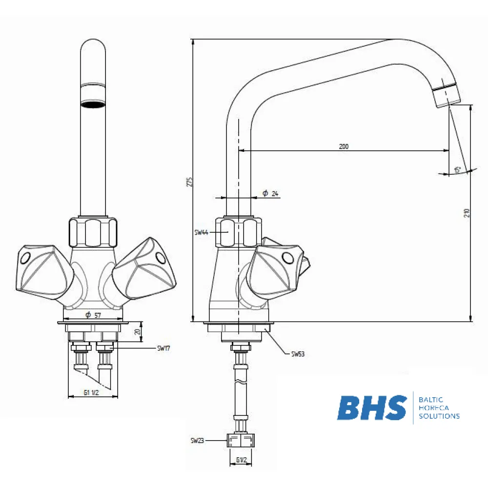 Water mixer for cooking line MONOLITH R0101020167