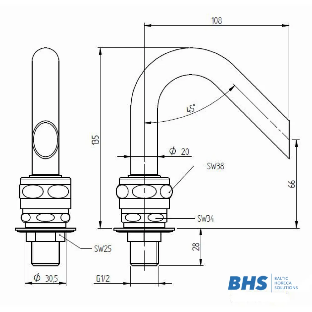 Water mixer for cooking line MONOLITH R0301020001