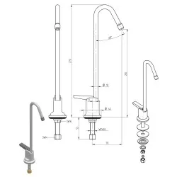 Mixer tap 20204 for ATENA serving lines MONOLITH R0501020204