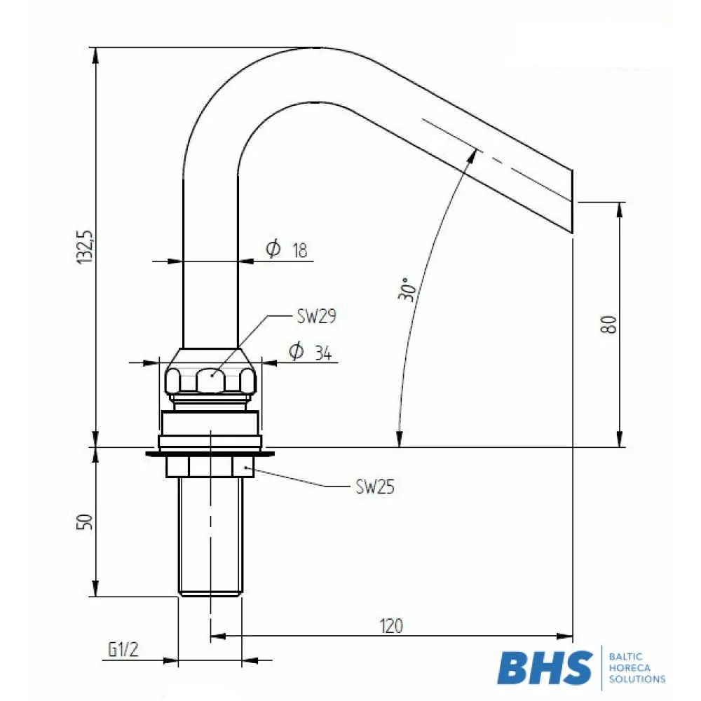 Mixer tap 20210 for ATENA serving lines MONOLITH R0501020210