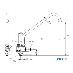 Mixer tap 20211 for ATENA serving lines MONOLITH R0501020211