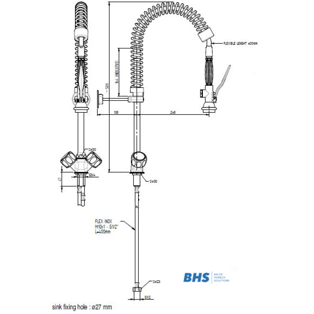 Water Mixer with Shower MONOLITH ERAMINI112