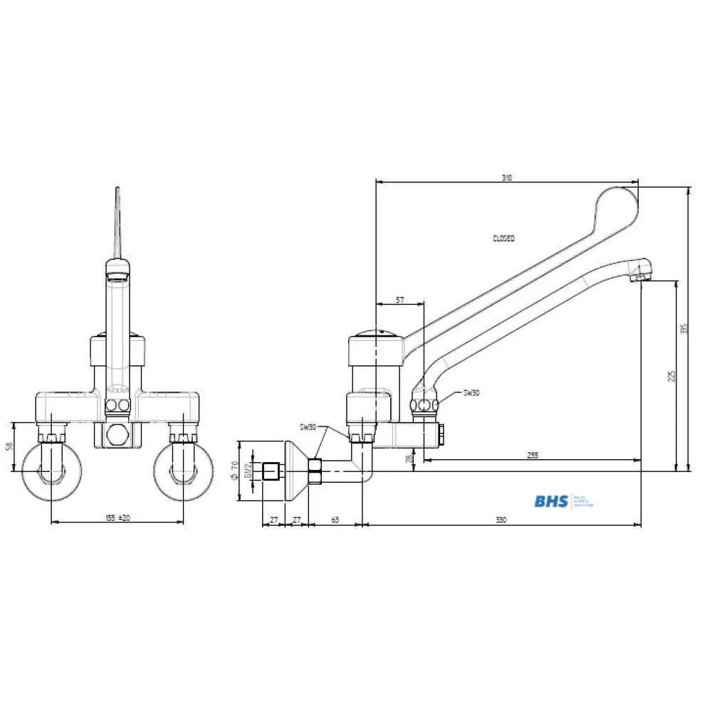 Water mixer with shower MONOLITH R0101020135