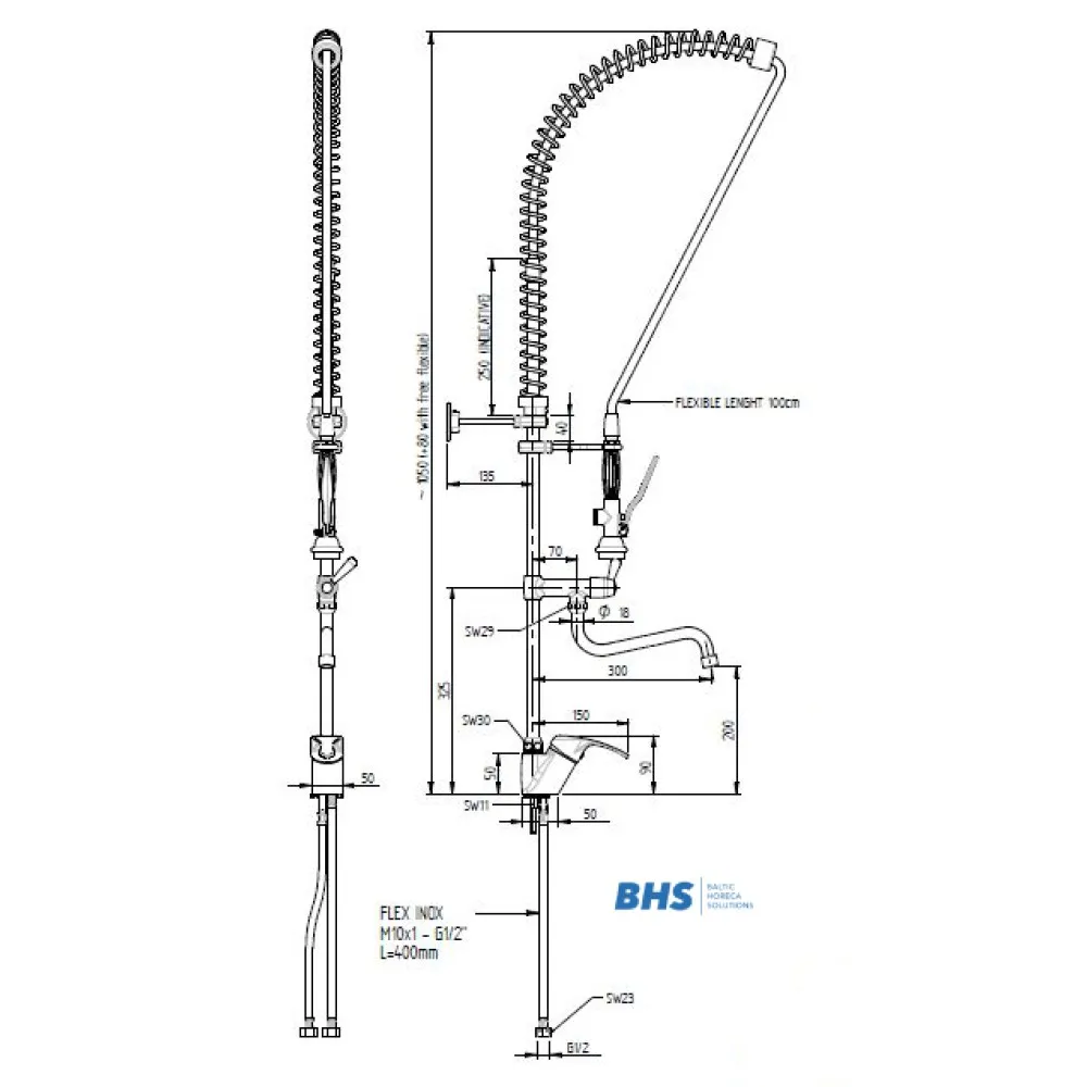 Water mixer with shower MONOLITH R0201020220