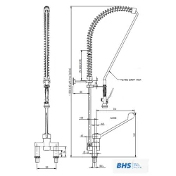 Water mixer with two inlets and shower MONOLITH R0102020208