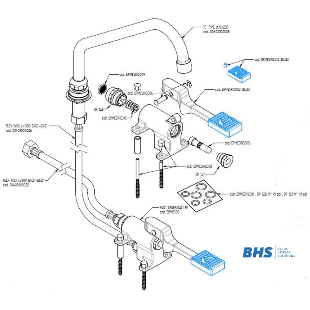 Foot-operated mixer tap MONOLITH ERMES001KIT