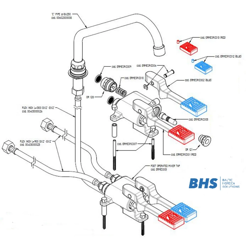 Foot-operated mixer tap MONOLITH ERMES003KIT