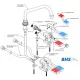 Foot-operated mixer tap MONOLITH ERMES003KIT