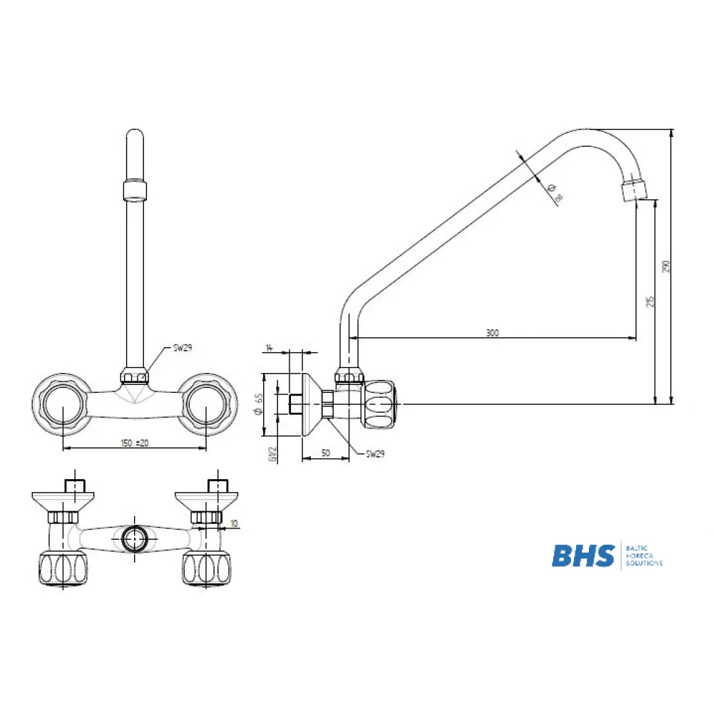 Water mixer with two water inlets MONOLITH R0102010211
