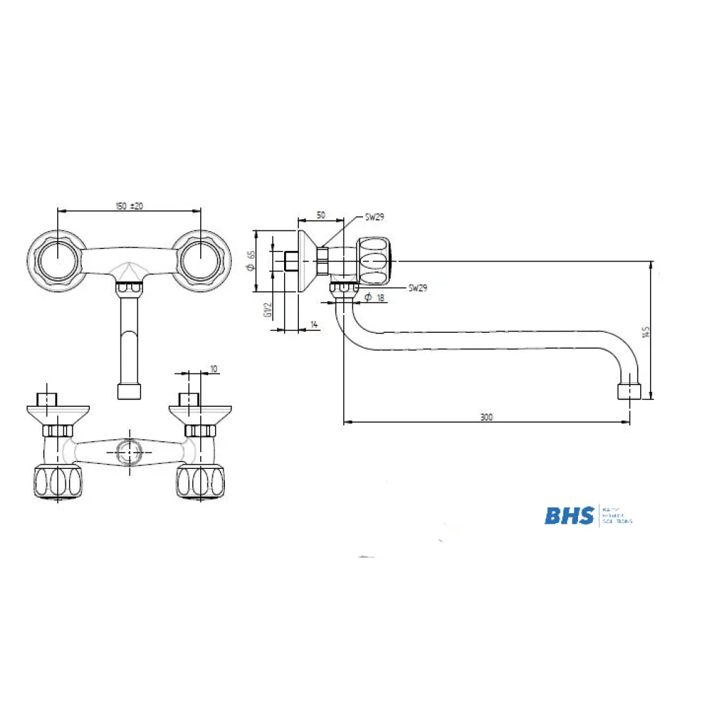 Water mixer with two water inlets MONOLITH R0102010220