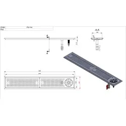 Built-in drip tray with glass rinser and drain BHS-HoReCa ZJ21-7001.00.00 SB