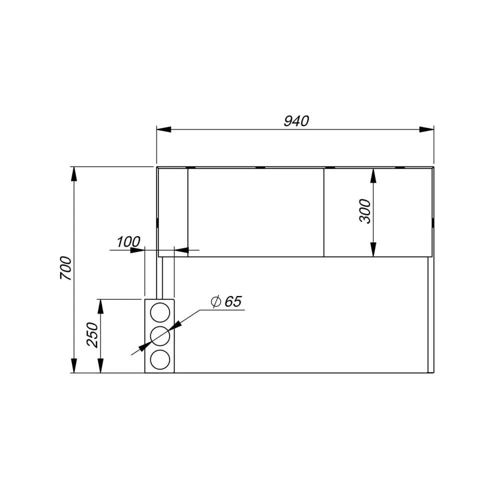 Hot-dog counter refrigerator BHS-HoReCa XKJ21-0030.000.00-SB