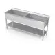 Double pot sink with shelf Novameta DV2-PLA-140/60/90