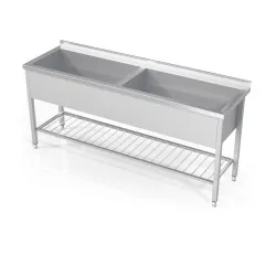 Double pot sink with grate Novameta DV2-PSA-140/60/90