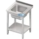 Stainless steel work table with sink and shelf Novameta BHS-PLA-70/60/85